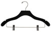17" Black Combination Hanger with Clips - Chrome Hook