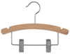 12" Children's Combination  - Natural Wood Hanger - Chrome Hook