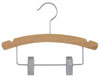 14" Children's Combination  - Natural Wood Hanger - Chrome Hook