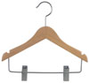 11" Children's Combination  - Natural Wood Hanger - Chrome Hook