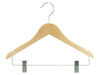 14" Children's Combination  - Natural Wood Hanger - Chrome Hook