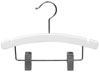 10" Children's Combination - White Wood Hanger - Chrome Hook