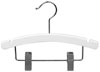 12" Children's Combination - White Wood Hanger - Chrome Hook