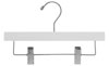 11" Children's Pant/Skirt - White Wood Hanger - Chrome Hook