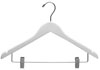 17" White Combination Hanger with Clips - Chrome Hook