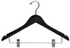 17" Black Combination Hanger with Clips - Chrome Hook