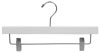 14" White Pant/Skirt Hanger - Chrome Hook