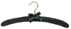 16" Black Satin Top Hanger - Brass Hook