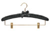 16" Black Satin Combination Hanger - Brass Hook
