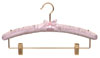 16" Pink Satin Combination Hanger - Brass Hook