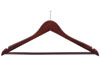 17" Walnut Suit Hanger with Bar - Chrome Hook