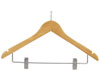 17" Natural Combination Hanger with Clips - Chrome Hook