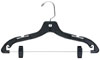 17" Black Plastic Combination Hanger - Chrome Hook