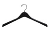 17" Black Plastic Curved Top Hanger - Chrome Hook