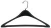 19" Black Plastic Curved Suit Hanger with Bar - Chrome Hook