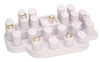 White Leatherette Ring Display - 24 Rings
