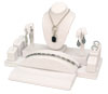 White Leatherette Combination Jewelry Display