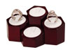 Ring Display with Rosewood Trim - 4 Rings