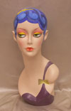 Loraine Vintage Flapper Mannequin Head with Ear Pierce