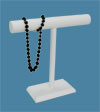 White Leatherette Single T-Bar Jewelry Display