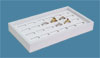White Leatherette 24 Ring Jewelry Display Tray 