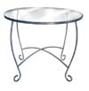 Scroll Style Round Table with Glass Top