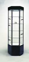 Hexagonal Floor Display Case-Quick Ship