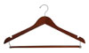 Matte Teak Suit Wood Hangers with Bar