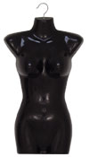 Standard Weight Female Torso Form with Swivel Hook-Black