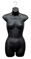 Half Round Female Torso Form Black