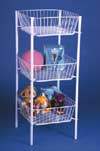 Three Tier Basket Unit White