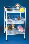 Jumbo Three Tier Basket Unit White