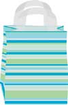 Mediterranean Frosted Stripe Shopping Bags