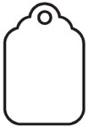 Unstrung Scalloped Blank Tag - 5/8"W x 1"H
