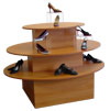 Pearwood 3 Tier Oval Display Table with Caster Kit
