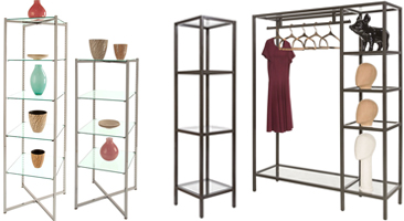 Open Frame Glass Shelving Displays