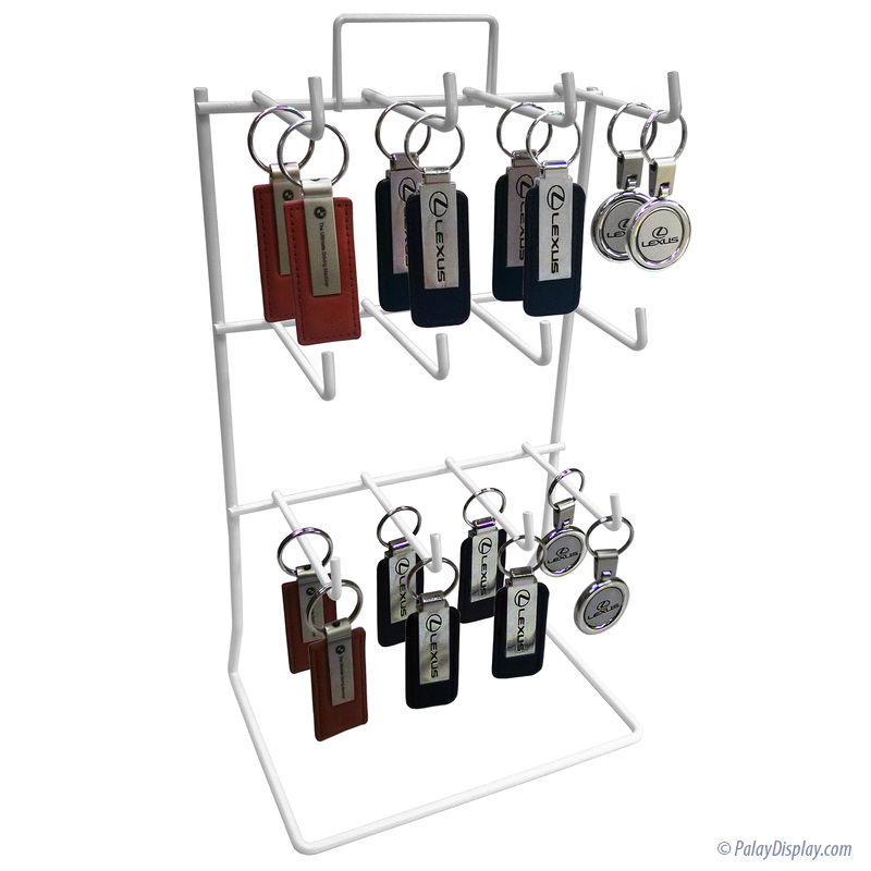 12 Hook Counter Rack - Keychain Display - Counter Rack - Countertop Rack -  Keychain Rack