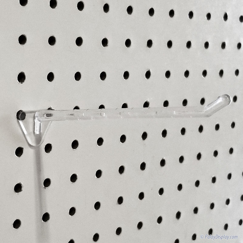 6" Clear Plastic Pegboard Hooks and Clear Plastic Slatwall Hooks