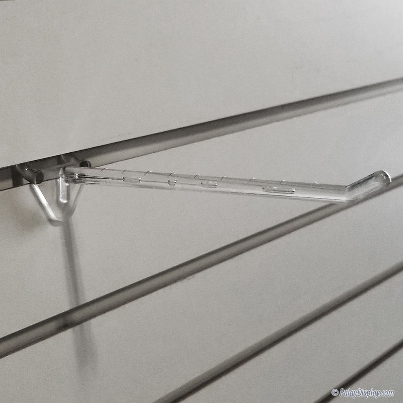 6" Clear Plastic Pegboard Hooks and Clear Plastic Slatwall Hooks