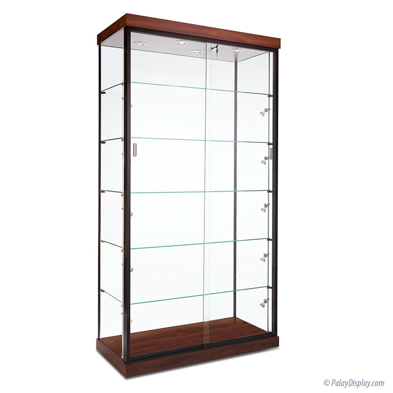 Commercial Display Cases-Rectangular Glass Wall Display Case