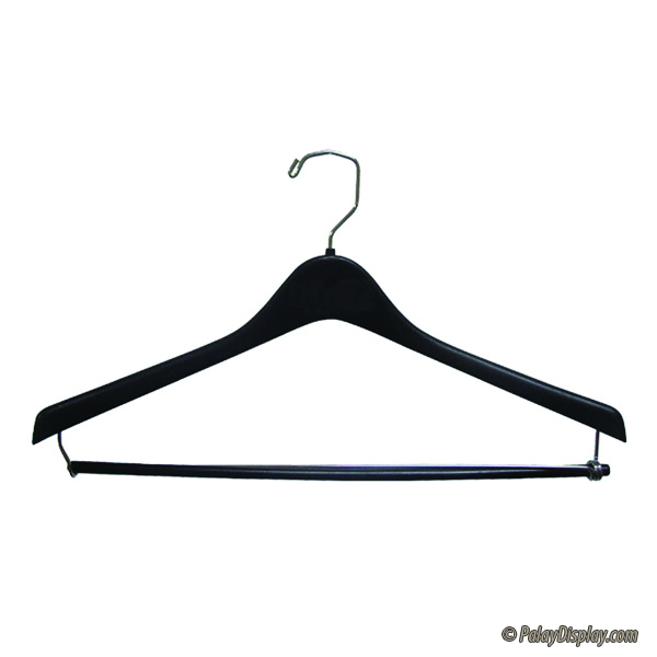 Wholesale Black Contoured Plastic Suit Hangers - 17