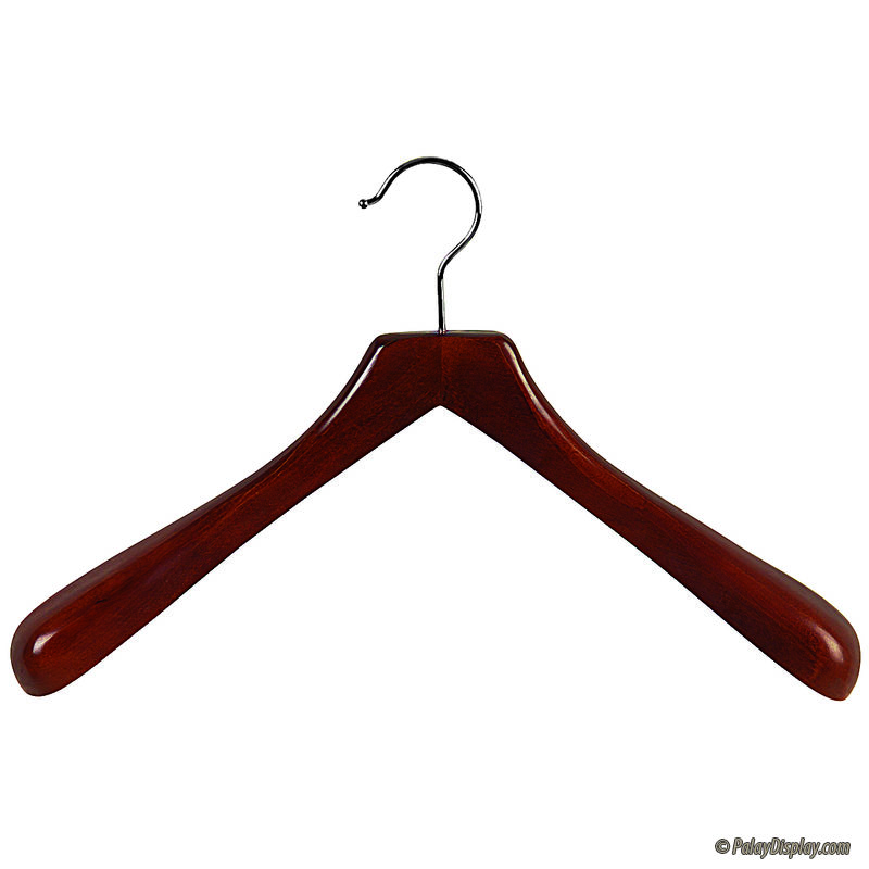 Amherst 18 Curved Walnut Coat Hanger - Curved Wood Hangers - Hangers -  Wood Coat Hangers
