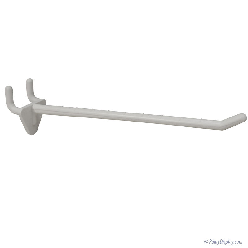 White Plastic Pegboard Hooks and White Plastic Slatwall Hooks - 6