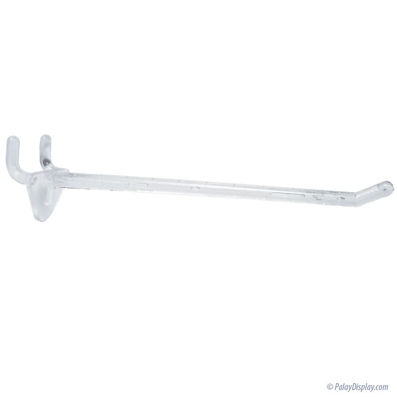 6" Clear Plastic Pegboard Hooks and Clear Plastic Slatwall Hooks