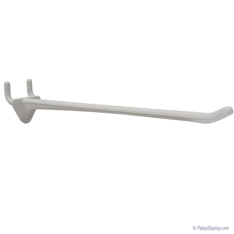 8 Slatwall Peg Hooks | White