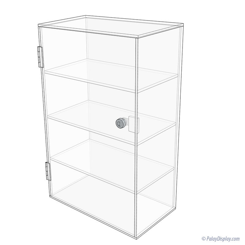 Acrylic Three Angled Shelf Display Cases