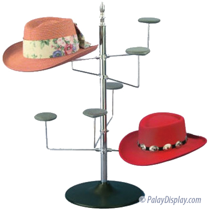 Rotating Hat Display, Countertop, Holds 8 Hats