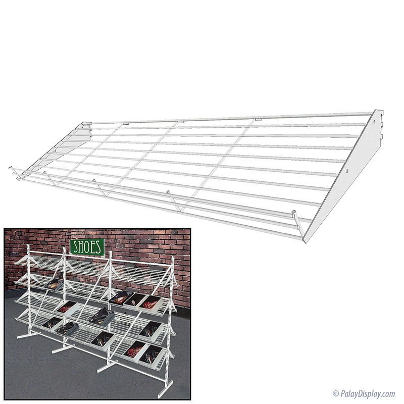 Impact 48 Shoe Shelf Add-On Unit - Impact 48 Rack - Floor Display -  Perimeter Wall Systems - Shoe Racks - Shoe Display Racks