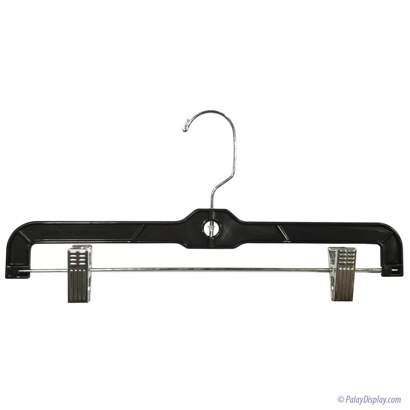 HANGERWORLD 20 Black 14inch Plastic All Purpose Coat Clothes Garment Pants Skirt Bar Hangers with Loop Hooks