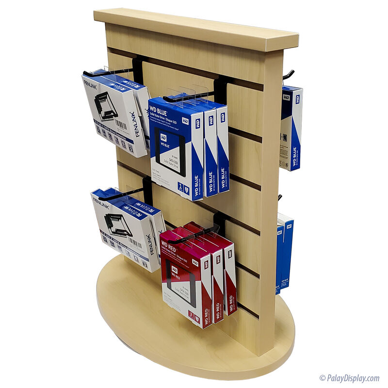 Countertop Display Rack with Hooks Metal Wire Rotating Display